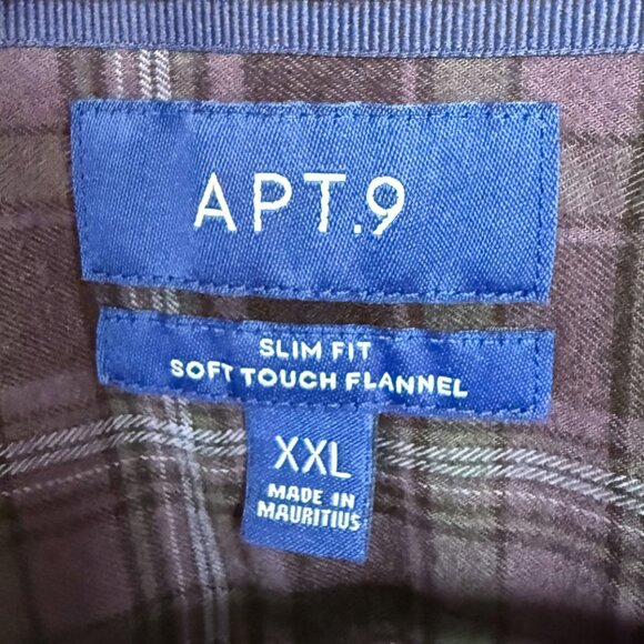 Apt. 9 Purple Plaid Soft Touch Flannel Button Shirt - Picture 3 of 4